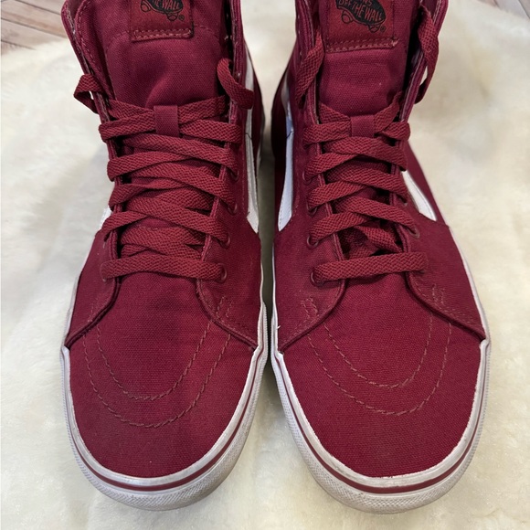 11 mens Vans maroon hi top SK8 lace up - Picture 3 of 6